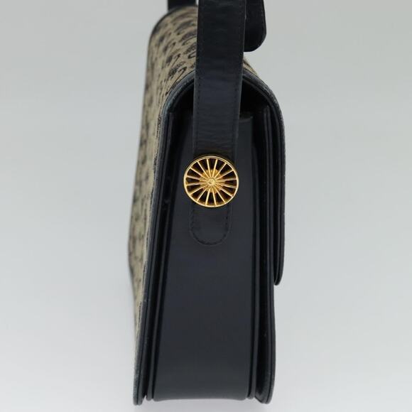 CELINE C Sulky Shoulder Bag Canvas Navy Gold - Picture 4 of 13